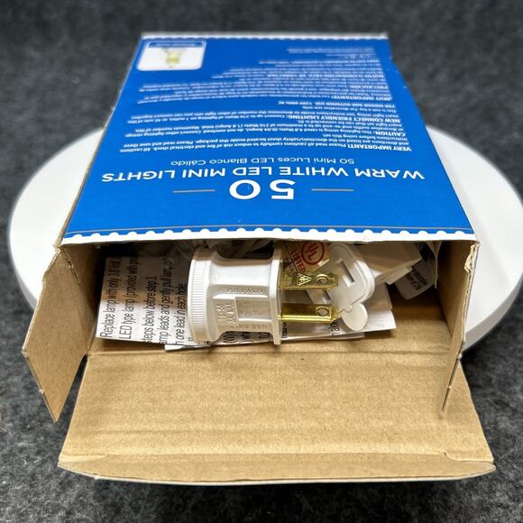 NEW Holiday Time LED Mini Lights 50 Warm White Indoor Outdoor White Wire WORKS - Picture 7 of 7